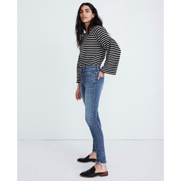 Madewell 10" High-Rise Skinny Jeans Cordova Wash: Button-Front Edition Size 30 - Picture 4 of 14